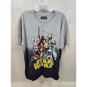 Star Wars Our Universe Dip Dye Ombre Graphic T-Shirt Grey Black Mens Large LG